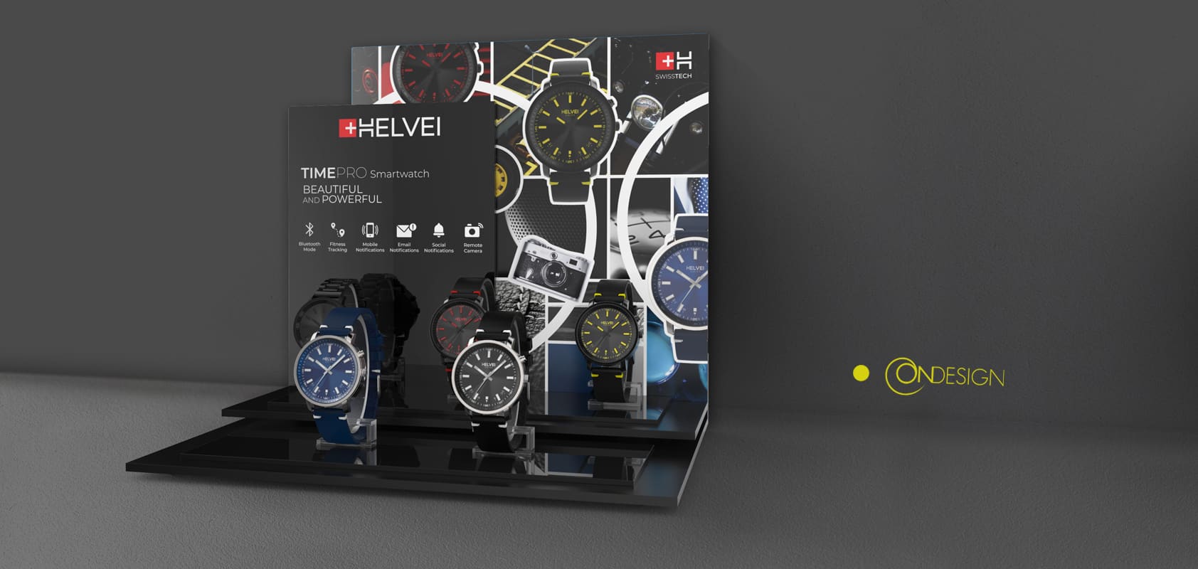 helvei brand identity display mockup ondesign